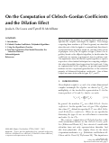 Cover page: On the computation of Clebsch-Gordan coefficients and the dilation effect