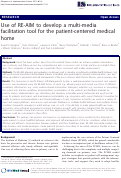 Cover page: Use of RE-AIM to develop a multi-media facilitation tool for the patient-centered medical home