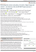 Cover page: Reframing the science and policy of nicotine, illegal drugs and alcohol - conclusions of the ALICE RAP Project.