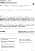 Cover page of Therapeutic efficacy of dendritic cell vaccination in a novel syngeneic mouse model of diffuse hemispheric glioma, H3 G34-mutant