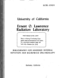 Cover page: BIBLIOGRAPHY FOR HINDERED INTERNAL ROTATION AND MICROWAVE SPECTROSCOPY