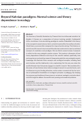 Cover page: Beyond Kuhnian paradigms: Normal science and theory dependence in ecology