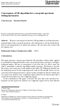 Cover page: Convergence of LR algorithm for a one-point spectrum tridiagonal matrix