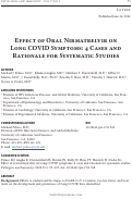 Cover page: Effect of Oral Nirmatrelvir on Long COVID Symptoms: 4 Cases and Rationale for Systematic Studies.