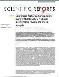 Cover page: Cancer risk factors among people living with HIV/AIDS in China: a systematic review and meta-analysis