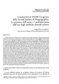 Cover page: Conclusioni al XXXIII Congresso della Società Italiana di Biogeografia: "La presenza dell'uomo e i problemi posti dall'uso degli ambienti naturali costieri"