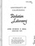 Cover page: COPPER METABOLISM IN NORMAL LONG-EVANS RATS