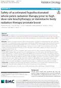 Cover page: Safety of accelerated hypofractionated whole pelvis radiation therapy prior to high dose rate brachytherapy or stereotactic body radiation therapy prostate boost