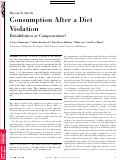 Cover page: Consumption After a Diet Violation