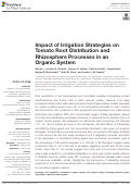 Cover page: Impact of Irrigation Strategies on Tomato Root Distribution and Rhizosphere Processes in an Organic System