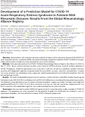 Cover page: Development of a Prediction Model for COVID‐19 Acute Respiratory Distress Syndrome in Patients With Rheumatic Diseases: Results From the Global Rheumatology Alliance Registry