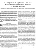 Cover page: A Comparison of Application-Level and Router-Assisted Hierarchical Schemes for Reliable Multicast