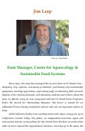 Cover page: Jim Leap: Farm Manager, Center for Agroecology and Sustainable Food Systems