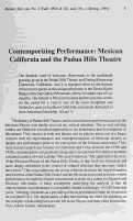 Cover page: Contemporizing Performance: Mexican California and the Pádua Hills Theatre