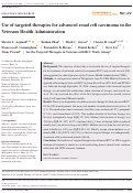 Cover page: Use of targeted therapies for advanced renal cell carcinoma in the Veterans Health Administration