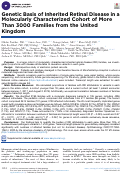 Cover page: Genetic Basis of Inherited Retinal Disease in a Molecularly Characterized Cohort of More Than 3000 Families from the United Kingdom