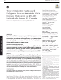 Cover page: Type 2 Diabetes Partitioned Polygenic Scores Associate With Disease Outcomes in 454,193 Individuals Across 13 Cohorts.