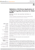 Cover page: Validation of At-Home Application of a Digital Cognitive Screener for Older Adults