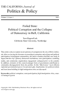 Cover page: Failed State: Political Corruption and the Collapse of Democracy in Bell, California