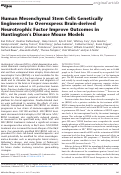 Cover page: Clinical trial perspective for adult and juvenile Huntington's disease using genetically-engineered mesenchymal stem cells