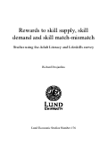 Cover page: Rewards to skill supply, skill demand and skill match-mismatch Studies using the Adult Literacy and Lifeskills survey