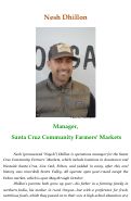 Cover page of Nesh Dhillon: Manager, Santa Cruz County Community Farmers' Markets