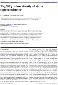 Cover page: Th2NiC2: a low density of states superconductor