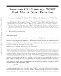 Cover page: Snowmass CF1 Summary: WIMP Dark Matter Direct Detection