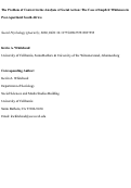 Cover page: The Problem of Context in the Analysis of Social Action: The Case of Implicit Whiteness in Post-apartheid South Africa