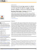 Cover page: Assessment of a storage system to deliver uninterrupted therapeutic oxygen during power outages in resource-limited settings