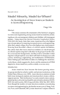 Cover page: Model Minority, Model for Whom?: An Investigation of Asian American Students in Science/Engineering