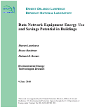 Cover page: Data Network Equipment Energy Use and Savings Potential in Buildings