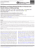 Cover page: Well-Being and Aging-Related Decline in Financial and Health Literacy in Advanced Age.