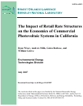 Cover page: The Impact of Retail Rate Structures on the Economics of Commercial Photovoltaic Systems in 
California
