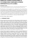 Cover page: Deriving Ethno-geographical Clusters for Comparing Ethnic Differentials in Zambia