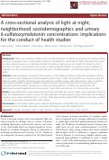 Cover page: A cross-sectional analysis of light at night, neighborhood sociodemographics and urinary 6-sulfatoxymelatonin concentrations: implications for the conduct of health studies
