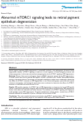 Cover page: Abnormal mTORC1 signaling leads to retinal pigment epithelium degeneration