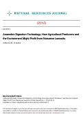 Cover page: Anaerobic digestion technology: How agricultural producers—and the environment—might profit from nuisance lawsuits