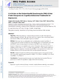 Cover page: Cut points on the Patient Health Questionnaire (PHQ-9) that predict response to cognitive–behavioral treatments for depression