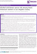 Cover page: Alcohol and breast cancer risk among Asian-American women in Los Angeles County