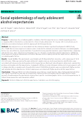 Cover page: Social epidemiology of early adolescent alcohol expectancies
