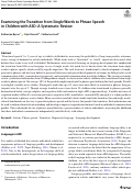 Cover page: Examining the Transition from Single Words to Phrase Speech in Children with ASD: A Systematic Review.