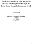 Cover page: Barriers for steelhead (Oncorhynchus mykiss) smolt migration through the lower flood channel of Alameda Creek