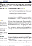 Cover page: Setting the Flow Accumulation Threshold Based on Environmental and Morphologic Features to Extract River Networks from Digital Elevation Models