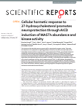 Cover page: Cellular hormetic response to 27-hydroxycholesterol promotes neuroprotection through AICD induction of MAST4 abundance and kinase activity