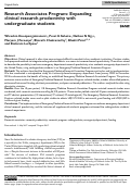 Cover page: Research Associates Program: Expanding clinical research productivity with undergraduate students.