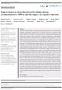 Cover page: Improvements in sleep‐disordered breathing during acclimatization to 3800 m and the impact on cognitive function