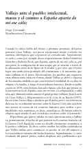 Cover page: Vallejo ante el pueblo: intelectual, masas y el camino a España aparta de mí ese cáliz