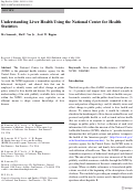 Cover page: Understanding Liver Health Using the National Center for Health Statistics