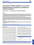 Cover page: Acceleration of lipid oxidation in raw stored almond kernels in response to postharvest moisture exposure
